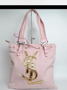 Yves Saint Laurent Pink Tote with Gold Logo